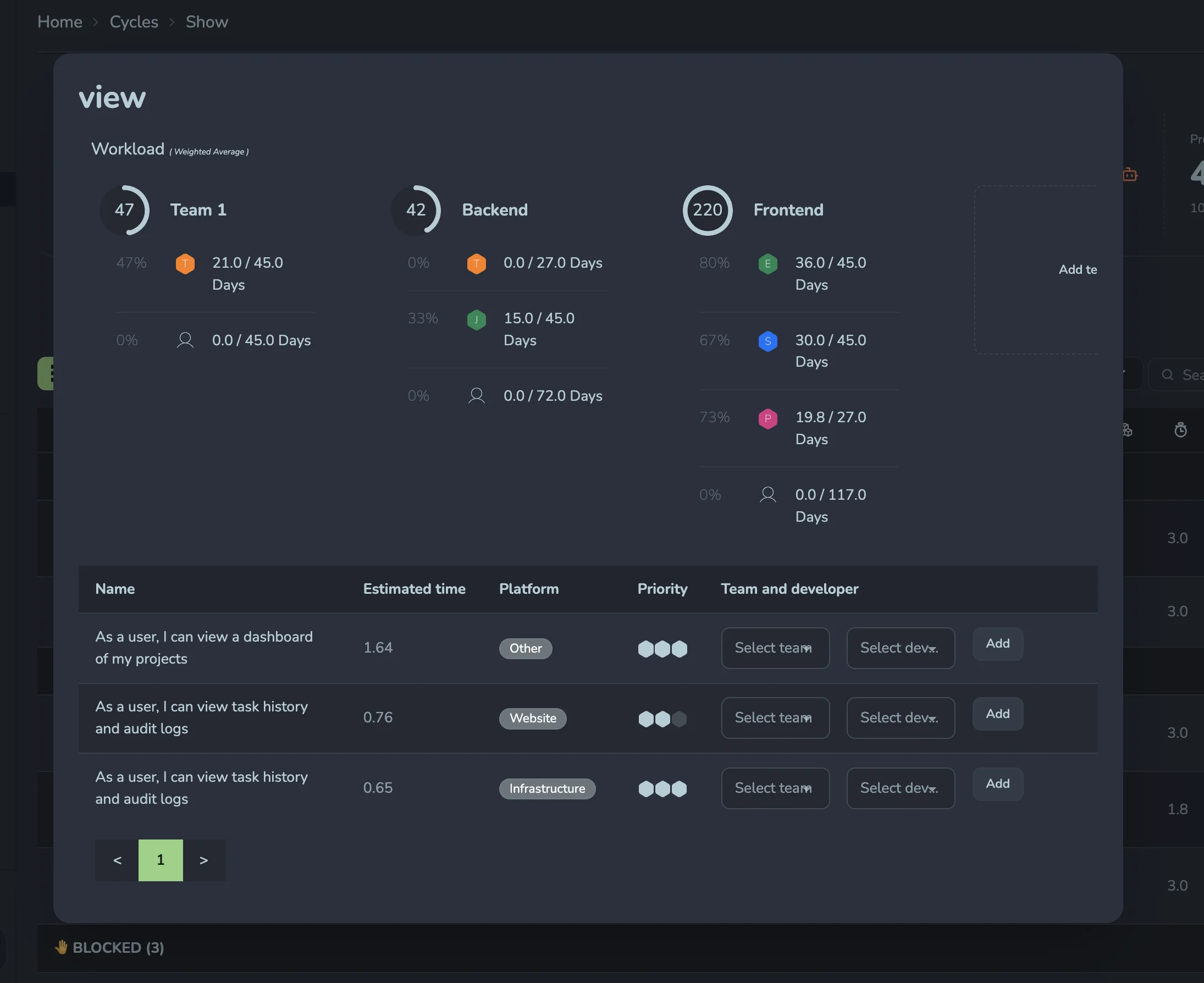 Sinra workload assignment